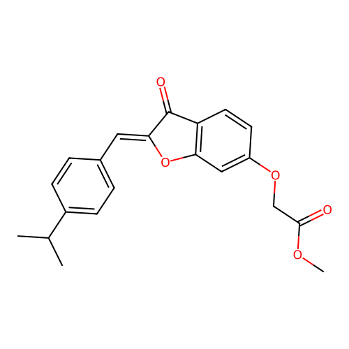 (Z)-methyl 2-((2-(4-isopropylbenzylidene)-3-oxo-2,3-dihydrobenzofuran-6-yl)oxy)acetate structure