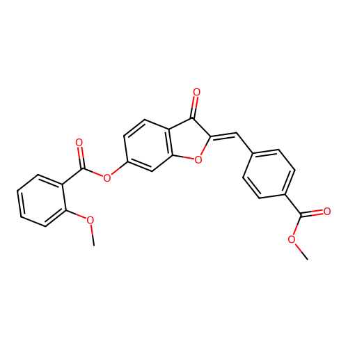 (Z)-2-(4-(methoxycarbonyl)benzylidene)-3-oxo-2,3-dihydrobenzofuran-6-yl 2-methoxybenzoate structure