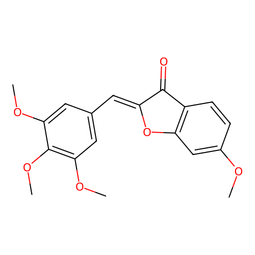 (Z)-6-methoxy-2-(3,4,5-trimethoxybenzylidene)benzofuran-3(2H)-one structure