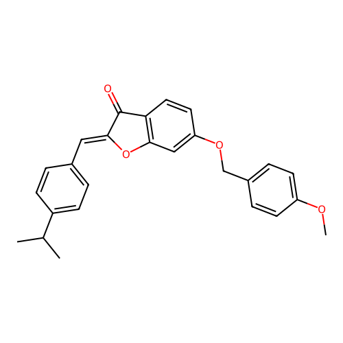 (2Z)-6-[(4-methoxybenzyl)oxy]-2-[4-(propan-2-yl)benzylidene]-1-benzofuran-3(2H)-one structure