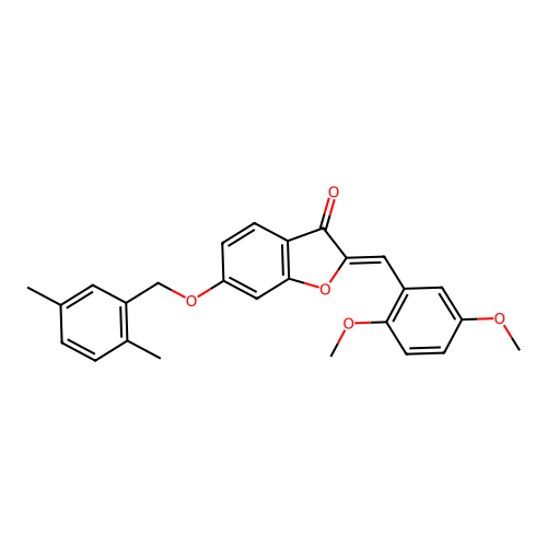 (2Z)-2-(2,5-dimethoxybenzylidene)-6-[(2,5-dimethylbenzyl)oxy]-1-benzofuran-3(2H)-one structure