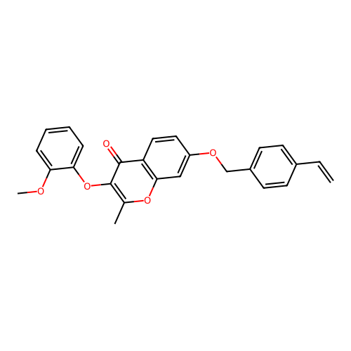 3-(2-Methoxyphenoxy)-2-methyl-7-[(4-vinylphenyl)methoxy]chromen-4-one structure