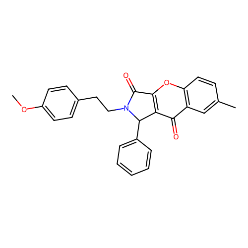 2-(4-methoxyphenethyl)-7-methyl-1-phenyl-1,2-dihydrochromeno[2,3-c]pyrrole-3,9-dione structure
