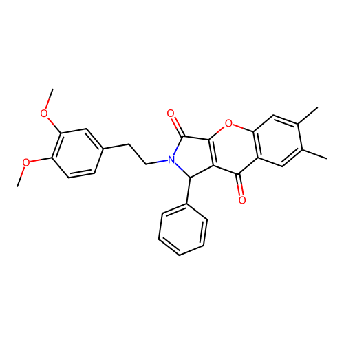 2-(3,4-dimethoxyphenethyl)-6,7-dimethyl-1-phenyl-1,2-dihydrochromeno[2,3-c]pyrrole-3,9-dione structure