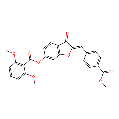 (Z)-2-(4-(methoxycarbonyl)benzylidene)-3-oxo-2,3-dihydrobenzofuran-6-yl 2,6-dimethoxybenzoate structure