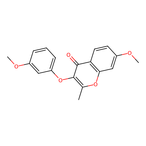 7-methoxy-3-(3-methoxyphenoxy)-2-methyl-4H-chromen-4-one structure