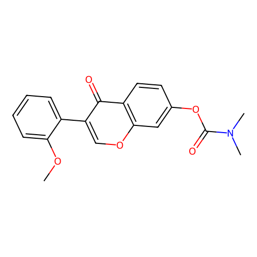 3-(2-methoxyphenyl)-4-oxo-4H-chromen-7-yl dimethylcarbamate structure