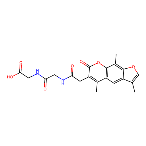 2-(2-(2-(3,5,9-trimethyl-7-oxo-7H-furo[3,2-g]chromen-6-yl)acetamido)acetamido)acetic acid structure