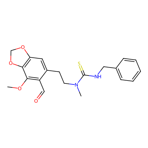 3-Benzyl-1-[2-(6-formyl-7-methoxy-1,3-benzodioxol-5-yl)ethyl]-1-methylthiourea structure