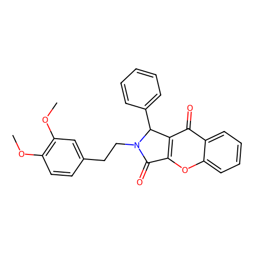 2-[2-(3,4-dimethoxyphenyl)ethyl]-1-phenyl-1,2-dihydrochromeno[2,3-c]pyrrole-3,9-dione structure