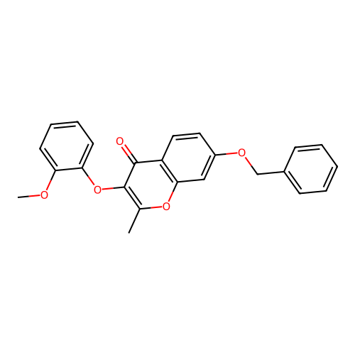7-(benzyloxy)-3-(2-methoxyphenoxy)-2-methyl-4H-chromen-4-one structure