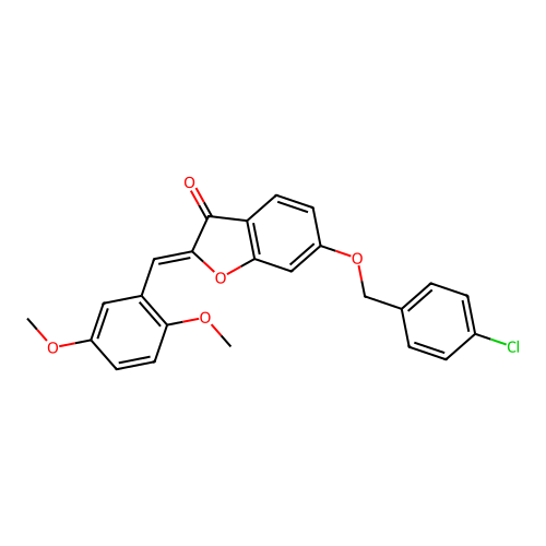 (Z)-6-((4-chlorobenzyl)oxy)-2-(2,5-dimethoxybenzylidene)benzofuran-3(2H)-one structure