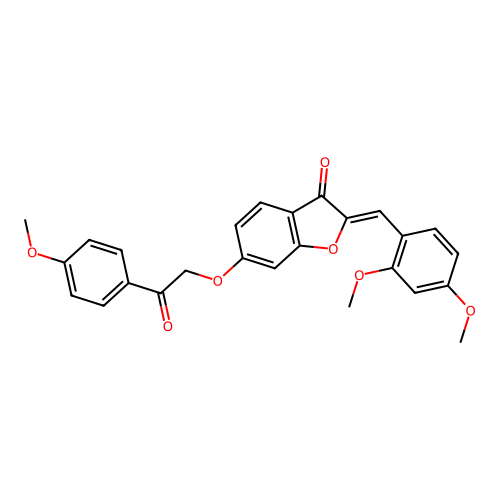 (Z)-2-(2,4-dimethoxybenzylidene)-6-(2-(4-methoxyphenyl)-2-oxoethoxy)benzofuran-3(2H)-one structure
