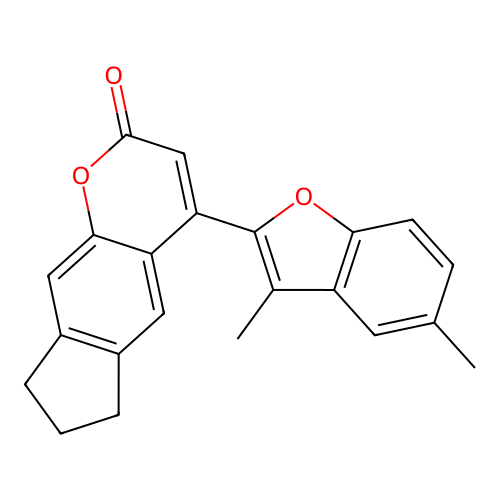 4-(3,5-dimethylbenzofuran-2-yl)-7,8-dihydrocyclopenta[g]chromen-2(6H)-one structure