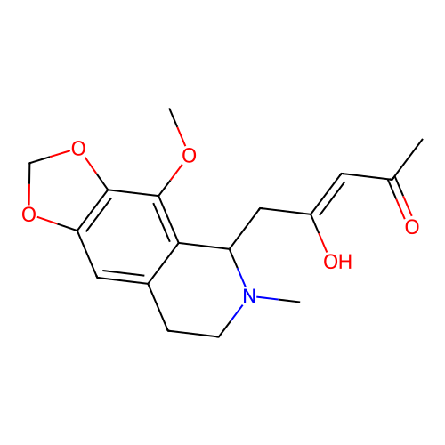 4-hydroxy-5-(4-methoxy-6-methyl-7,8-dihydro-5H-[1,3]dioxolo[4,5-g]isoquinolin-5-yl)pent-3-en-2-one structure