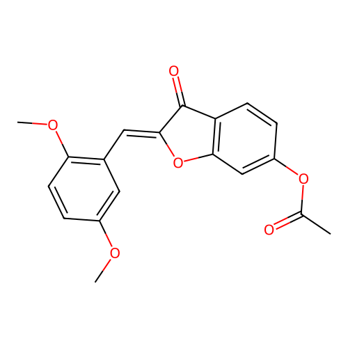 (Z)-2-(2,5-dimethoxybenzylidene)-3-oxo-2,3-dihydrobenzofuran-6-yl acetate structure