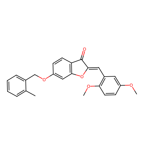 (2Z)-2-(2,5-dimethoxybenzylidene)-6-[(2-methylbenzyl)oxy]-1-benzofuran-3(2H)-one structure