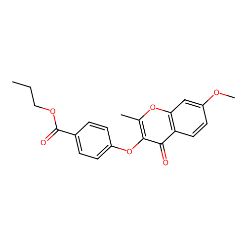 propyl 4-[(7-methoxy-2-methyl-4-oxo-4H-chromen-3-yl)oxy]benzoate structure