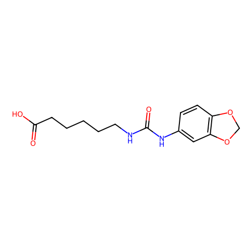 6-[(1,3-Benzodioxol-5-ylcarbamoyl)amino]hexanoic acid structure
