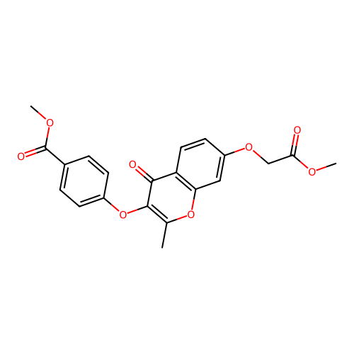 methyl 4-{[7-(2-methoxy-2-oxoethoxy)-2-methyl-4-oxo-4H-chromen-3-yl]oxy}benzoate structure