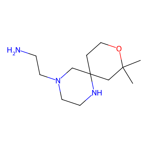 2-(8,8-Dimethyl-9-oxa-1,4-diazaspiro[5.5]undecan-4-yl)ethanamine structure