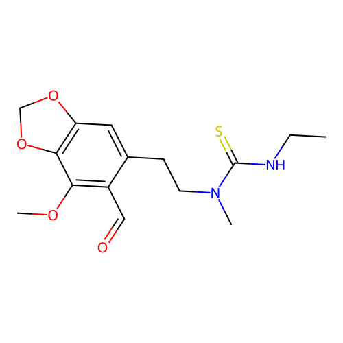 3-Ethyl-1-[2-(6-formyl-7-methoxy-1,3-benzodioxol-5-yl)ethyl]-1-methylthiourea structure