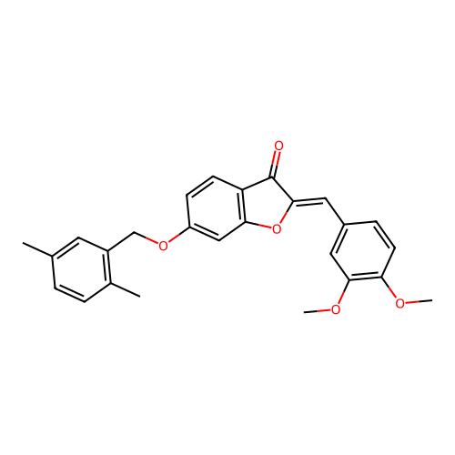 (2Z)-2-(3,4-dimethoxybenzylidene)-6-[(2,5-dimethylbenzyl)oxy]-1-benzofuran-3(2H)-one structure