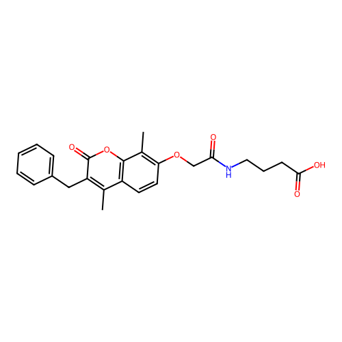 4-({[(3-benzyl-4,8-dimethyl-2-oxo-2H-chromen-7-yl)oxy]acetyl}amino)butanoic acid structure