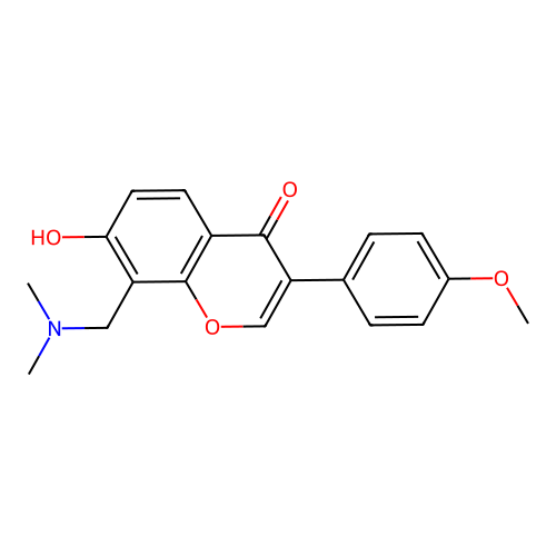 8-((dimethylamino)methyl)-7-hydroxy-3-(4-methoxyphenyl)-4H-chromen-4-one structure