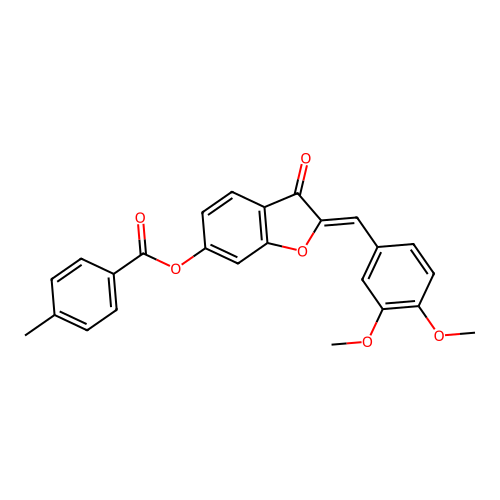 (2Z)-2-(3,4-dimethoxybenzylidene)-3-oxo-2,3-dihydro-1-benzofuran-6-yl 4-methylbenzoate structure