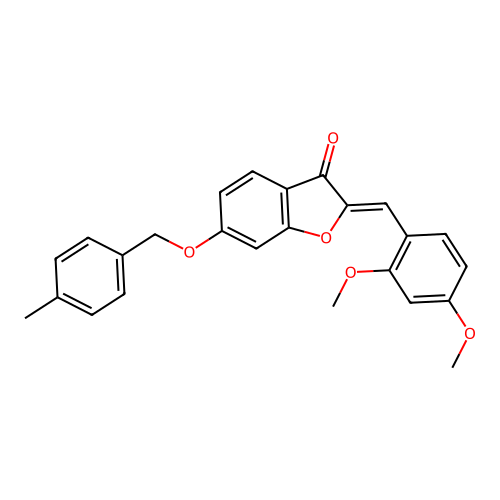(2Z)-2-(2,4-dimethoxybenzylidene)-6-[(4-methylbenzyl)oxy]-1-benzofuran-3(2H)-one structure
