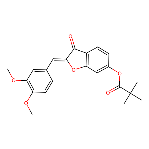 (Z)-2-(3,4-dimethoxybenzylidene)-3-oxo-2,3-dihydrobenzofuran-6-yl pivalate structure