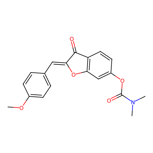 (Z)-2-(4-methoxybenzylidene)-3-oxo-2,3-dihydrobenzofuran-6-yl dimethylcarbamate structure