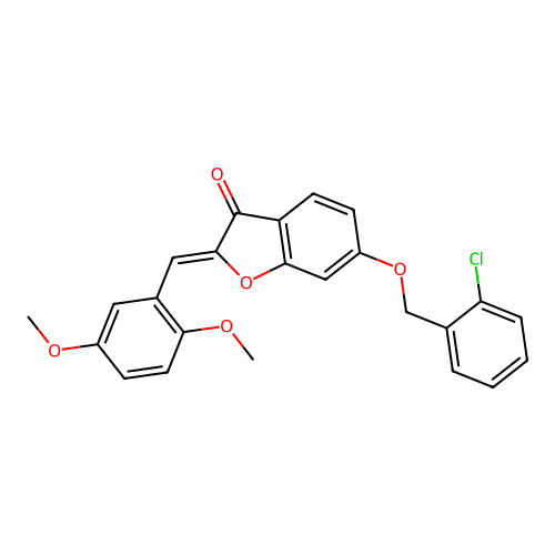 (Z)-6-((2-chlorobenzyl)oxy)-2-(2,5-dimethoxybenzylidene)benzofuran-3(2H)-one structure