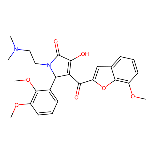 2-(2,3-dimethoxyphenyl)-1-(2-dimethylaminoethyl)-4-hydroxy-3-(7-methoxy-1-benzofuran-2-carbonyl)-2H-pyrrol-5-one structure