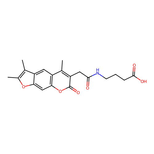 4-(2-(2,3,5-trimethyl-7-oxo-7H-furo[3,2-g]chromen-6-yl)acetamido)butanoic acid structure