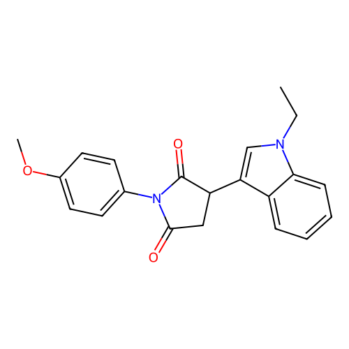 3-(1-ethyl-1H-indol-3-yl)-1-(4-methoxyphenyl)pyrrolidine-2,5-dione structure