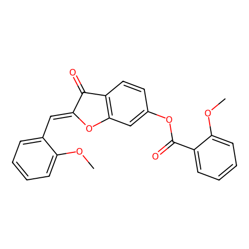 2-[(2-Methoxyphenyl)methylene]-3-oxobenzo[3,4-b]furan-6-yl 2-methoxybenzoate structure