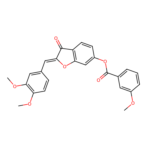 (Z)-2-(3,4-dimethoxybenzylidene)-3-oxo-2,3-dihydrobenzofuran-6-yl 3-methoxybenzoate structure
