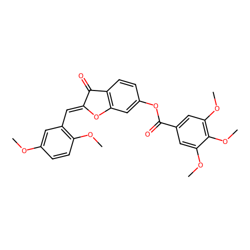 (Z)-2-(2,5-dimethoxybenzylidene)-3-oxo-2,3-dihydrobenzofuran-6-yl 3,4,5-trimethoxybenzoate structure