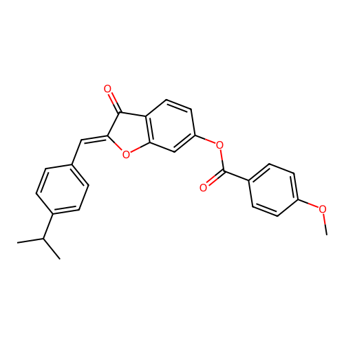 (Z)-2-(4-isopropylbenzylidene)-3-oxo-2,3-dihydrobenzofuran-6-yl 4-methoxybenzoate structure