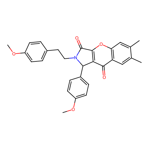 2-(4-methoxyphenethyl)-1-(4-methoxyphenyl)-6,7-dimethyl-1,2-dihydrochromeno[2,3-c]pyrrole-3,9-dione structure