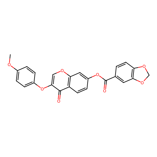 3-(4-methoxyphenoxy)-4-oxo-4H-chromen-7-yl 1,3-benzodioxole-5-carboxylate structure