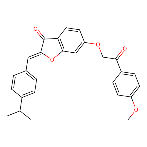 (Z)-2-(4-isopropylbenzylidene)-6-(2-(4-methoxyphenyl)-2-oxoethoxy)benzofuran-3(2H)-one structure