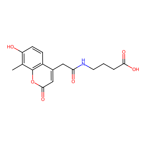 4-(2-(7-hydroxy-8-methyl-2-oxo-2H-chromen-4-yl)acetamido)butanoic acid structure