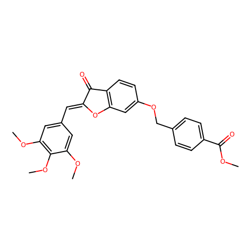 (Z)-methyl 4-(((3-oxo-2-(3,4,5-trimethoxybenzylidene)-2,3-dihydrobenzofuran-6-yl)oxy)methyl)benzoate structure