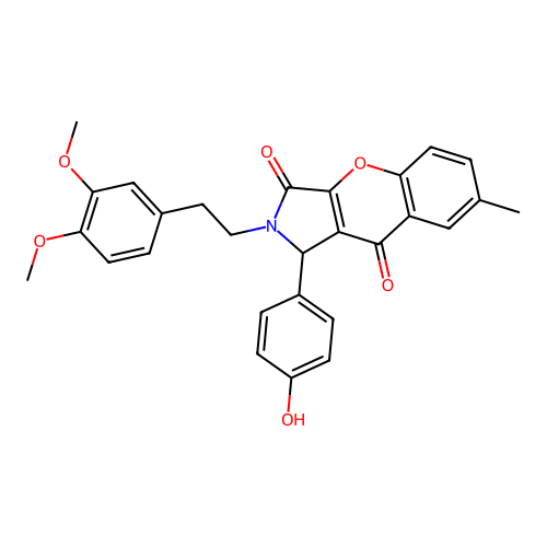 2-(3,4-dimethoxyphenethyl)-1-(4-hydroxyphenyl)-7-methyl-1,2-dihydrochromeno[2,3-c]pyrrole-3,9-dione structure