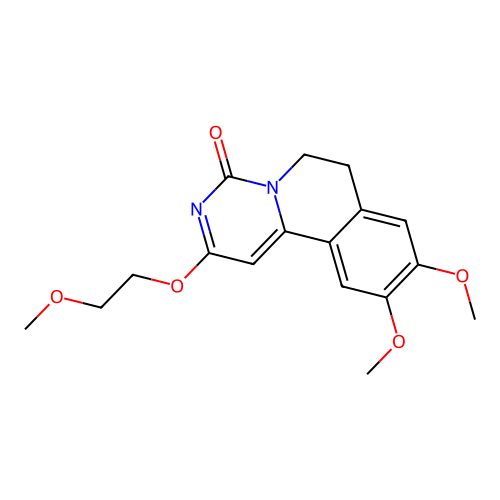 9,10-dimethoxy-2-(2-methoxyethoxy)-6,7-dihydro-4H-pyrimido[6,1-a]isoquinolin-4-one structure