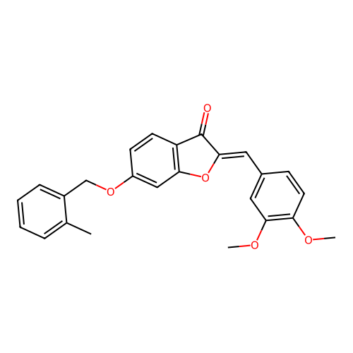 (2Z)-2-(3,4-dimethoxybenzylidene)-6-[(2-methylbenzyl)oxy]-1-benzofuran-3(2H)-one structure