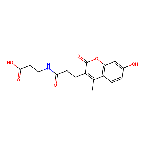 3-(3-(7-hydroxy-4-methyl-2-oxo-2H-chromen-3-yl)propanamido)propanoic acid structure